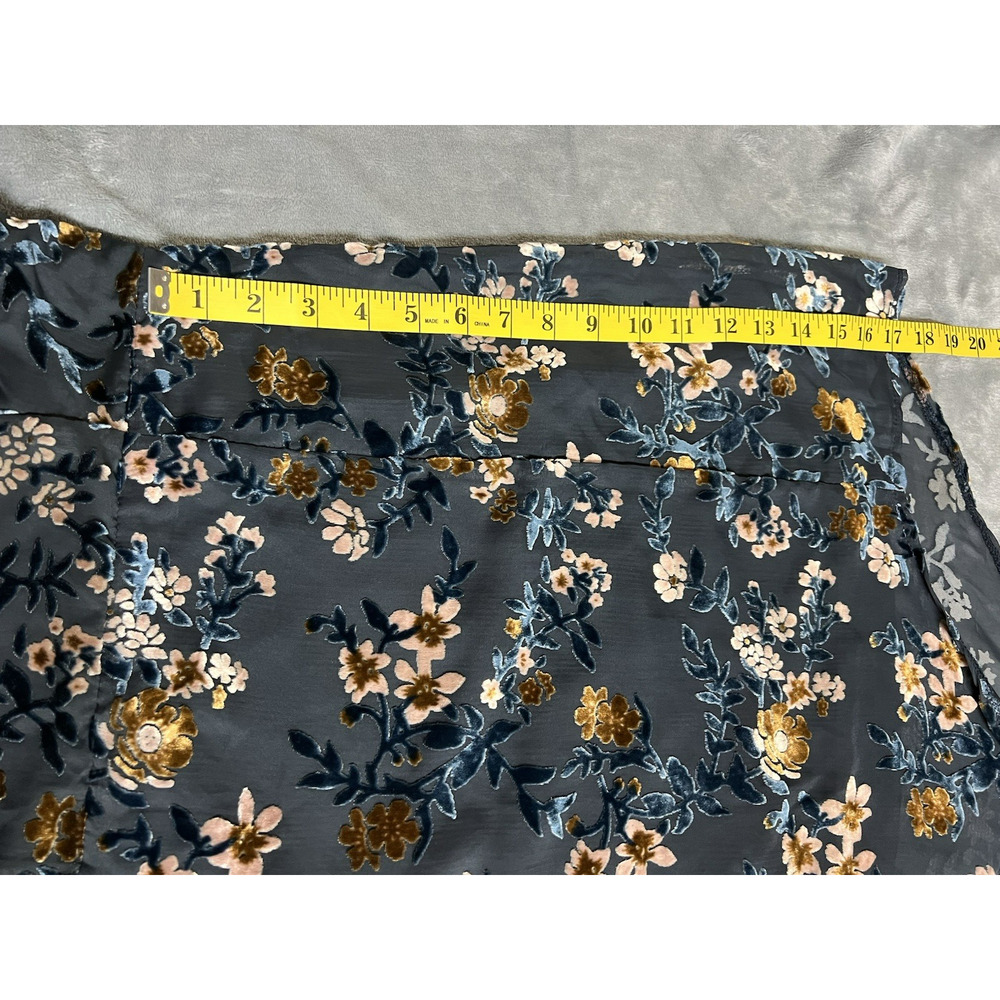 Floral Velvet Burnout Whimsigoth Dress M Fairy Grunge Asymmetric Dark Romantic - Picture 10 of 15
